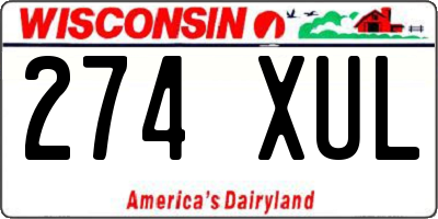 WI license plate 274XUL