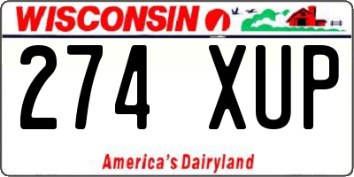 WI license plate 274XUP