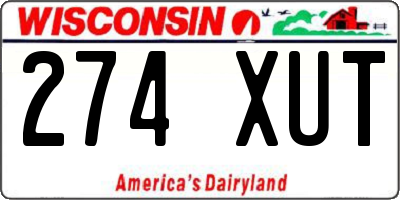 WI license plate 274XUT
