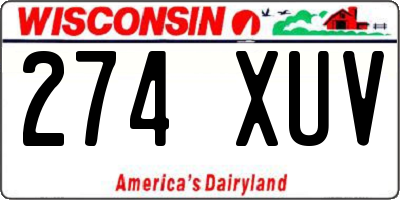 WI license plate 274XUV