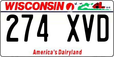 WI license plate 274XVD