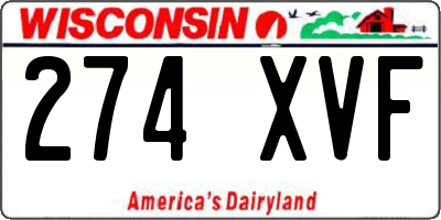 WI license plate 274XVF