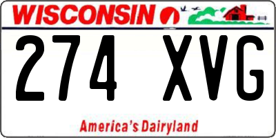 WI license plate 274XVG