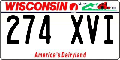 WI license plate 274XVI