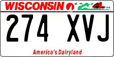 WI license plate 274XVJ