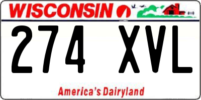 WI license plate 274XVL