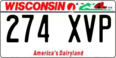 WI license plate 274XVP