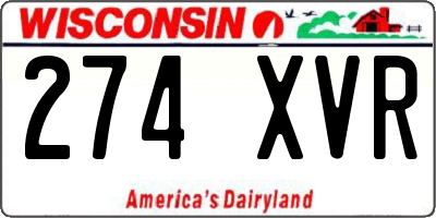 WI license plate 274XVR