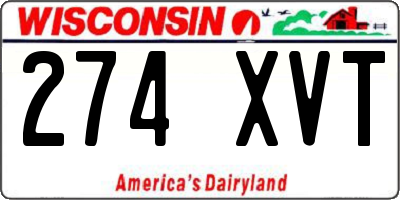 WI license plate 274XVT