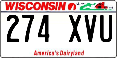 WI license plate 274XVU