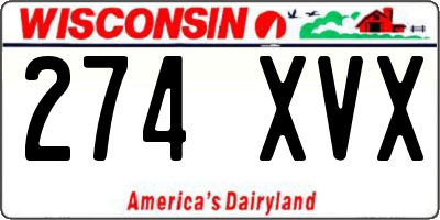 WI license plate 274XVX