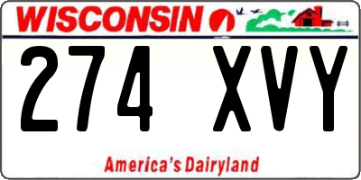 WI license plate 274XVY