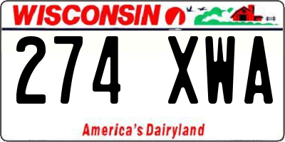 WI license plate 274XWA
