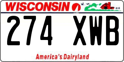 WI license plate 274XWB