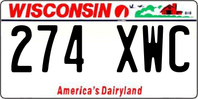 WI license plate 274XWC