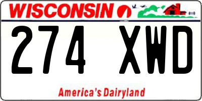 WI license plate 274XWD