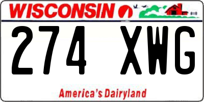 WI license plate 274XWG