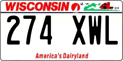 WI license plate 274XWL