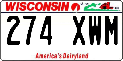 WI license plate 274XWM