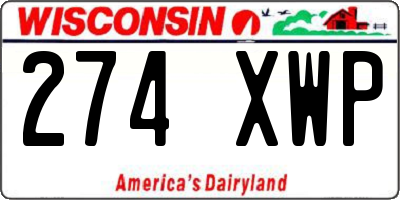 WI license plate 274XWP