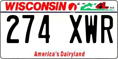 WI license plate 274XWR