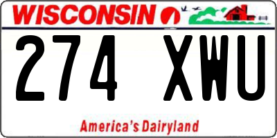 WI license plate 274XWU