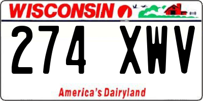 WI license plate 274XWV