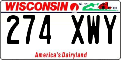 WI license plate 274XWY