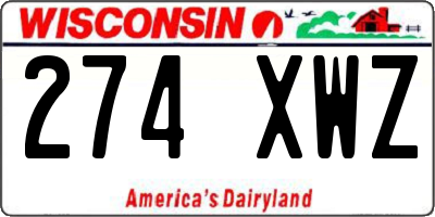 WI license plate 274XWZ
