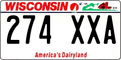 WI license plate 274XXA