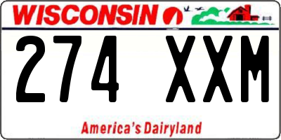WI license plate 274XXM