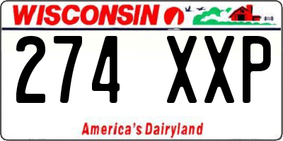 WI license plate 274XXP
