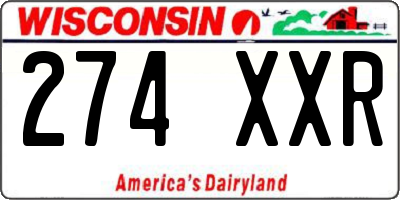 WI license plate 274XXR