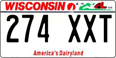WI license plate 274XXT