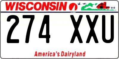 WI license plate 274XXU