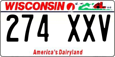 WI license plate 274XXV