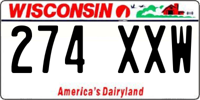WI license plate 274XXW