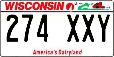 WI license plate 274XXY