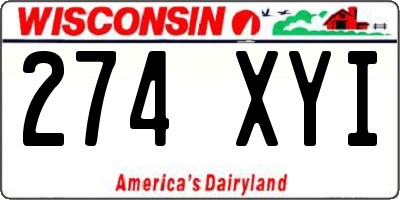 WI license plate 274XYI
