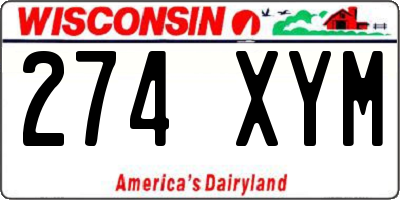 WI license plate 274XYM