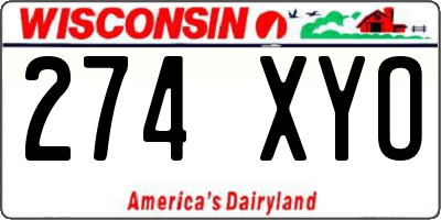 WI license plate 274XYO