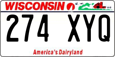 WI license plate 274XYQ