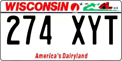 WI license plate 274XYT