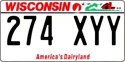 WI license plate 274XYY