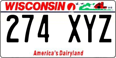 WI license plate 274XYZ