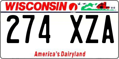 WI license plate 274XZA