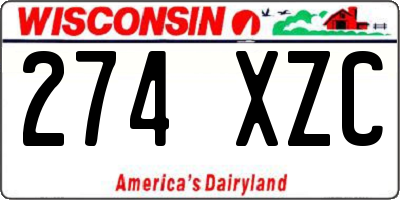 WI license plate 274XZC