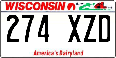 WI license plate 274XZD