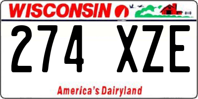 WI license plate 274XZE
