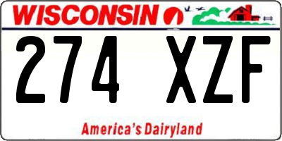 WI license plate 274XZF